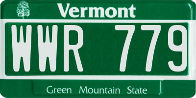 VT license plate WWR779