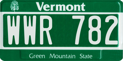 VT license plate WWR782
