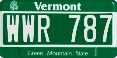 VT license plate WWR787