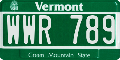 VT license plate WWR789