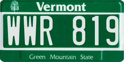 VT license plate WWR819