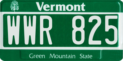 VT license plate WWR825