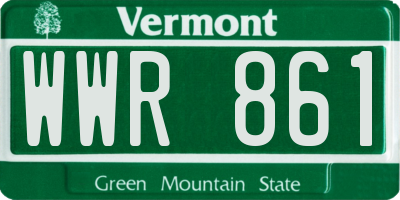 VT license plate WWR861