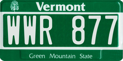 VT license plate WWR877