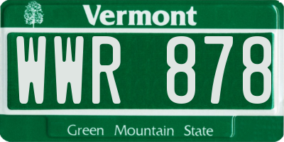 VT license plate WWR878