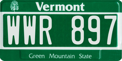 VT license plate WWR897