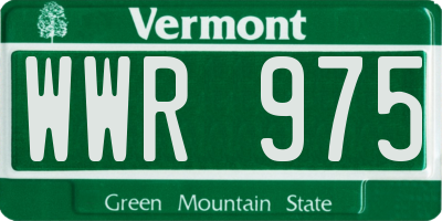 VT license plate WWR975