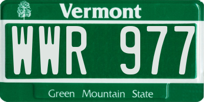 VT license plate WWR977