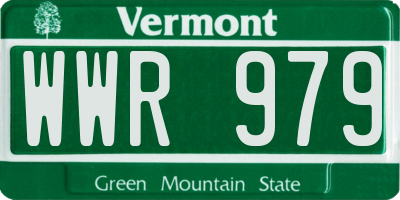 VT license plate WWR979