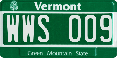 VT license plate WWS009