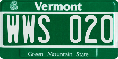 VT license plate WWS020