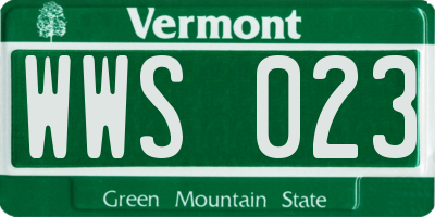 VT license plate WWS023