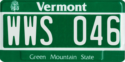 VT license plate WWS046