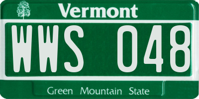 VT license plate WWS048