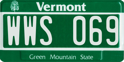VT license plate WWS069