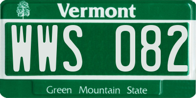 VT license plate WWS082