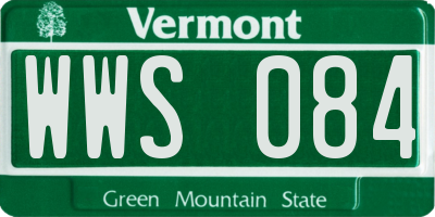 VT license plate WWS084