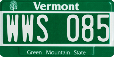 VT license plate WWS085