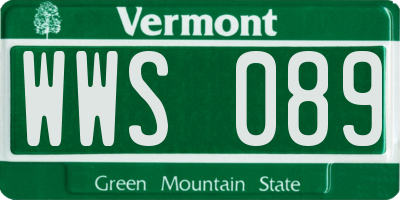 VT license plate WWS089