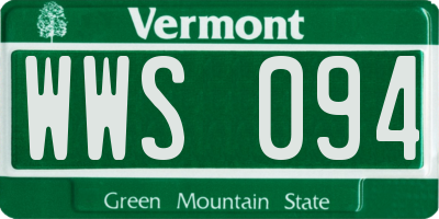 VT license plate WWS094