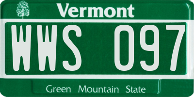 VT license plate WWS097