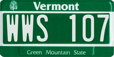 VT license plate WWS107