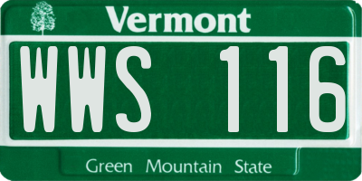VT license plate WWS116
