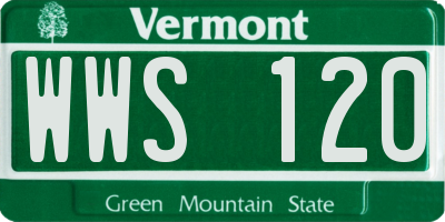 VT license plate WWS120