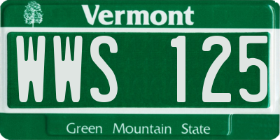 VT license plate WWS125