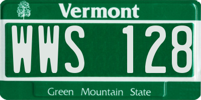 VT license plate WWS128