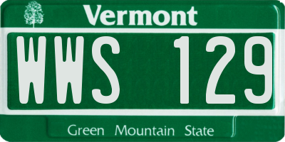 VT license plate WWS129