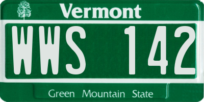 VT license plate WWS142