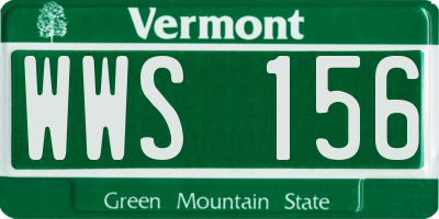 VT license plate WWS156