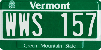 VT license plate WWS157