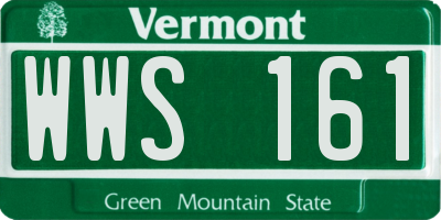VT license plate WWS161