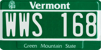 VT license plate WWS168