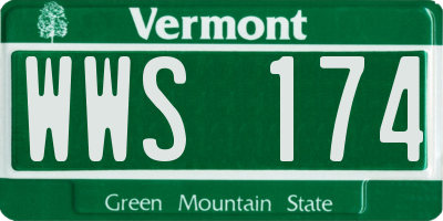 VT license plate WWS174