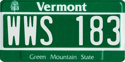 VT license plate WWS183