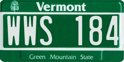VT license plate WWS184
