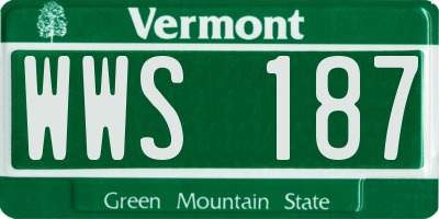 VT license plate WWS187