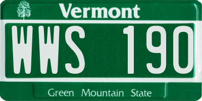VT license plate WWS190