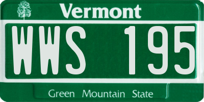 VT license plate WWS195