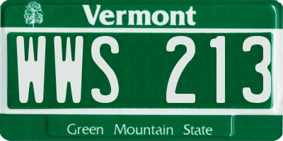 VT license plate WWS213