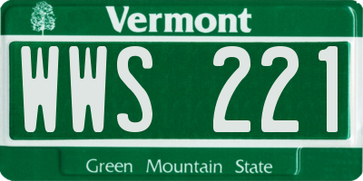 VT license plate WWS221