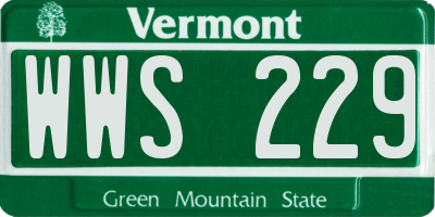 VT license plate WWS229