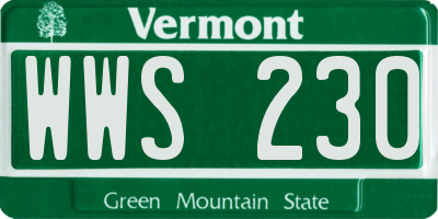 VT license plate WWS230