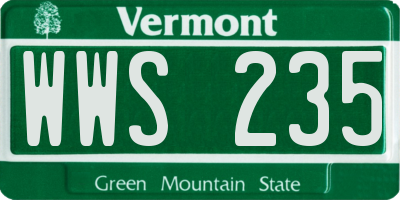 VT license plate WWS235