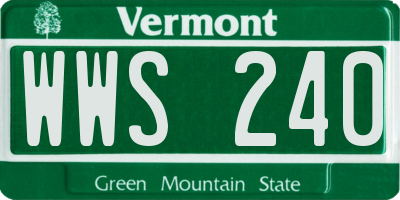VT license plate WWS240