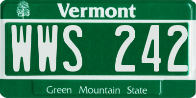 VT license plate WWS242