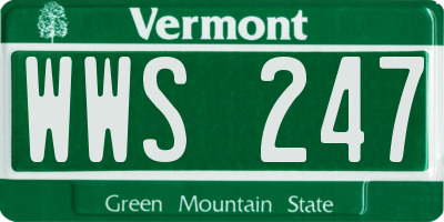 VT license plate WWS247